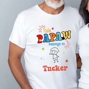 Papaw Shirt Gift for Papaw Personalized Grandpa Shirt with Grand Kids Names Cute Grandpa Gifts Fathers Day Gift