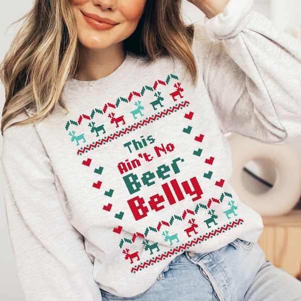 Funny Holiday Pregnancy announcement Sweater, Ugly Christmas Sweater, Pregnancy Reveal Sweater for mom, Future mom Christmas Sweater