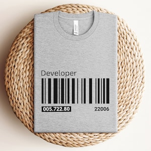 Developer shirt Barcode Shirt Software developer Shirt UNISEX Funny Programmer Shirt Coding Shirt Nerd Shirt Funny Programming Shirt