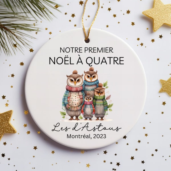 Cadeau de naissance Ornement de Noel personnalisé Ornement famillial Avec nom et date Cadeau pour Nouveau-né Notre Premier Noel