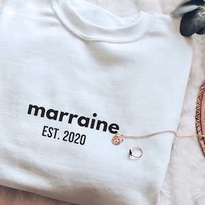 Anniversaire marraine chandail Marraine cadeau marraine personnalisable Annonce marraine cadeau baptême marraine demande marraine