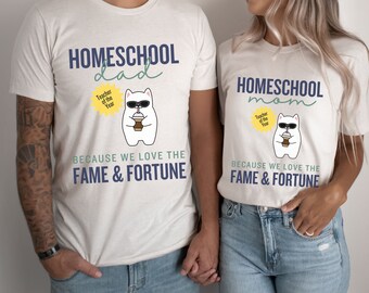 Homeschool Mom Homeschool Dad Matching Shirts Gifts for Homeschool mama Homeschooling T Shirt Back To school Matching Couple Mom Dad Shirt