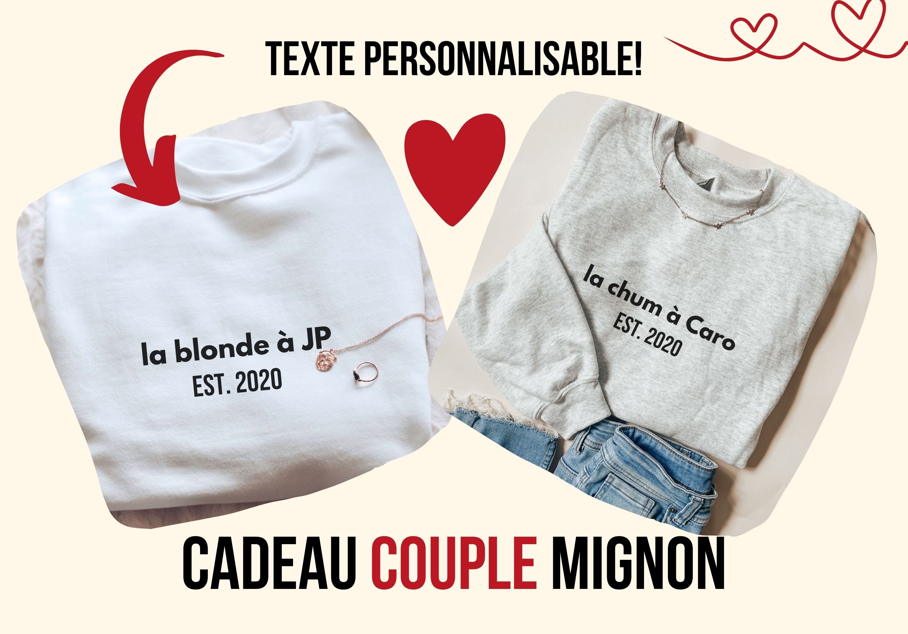 Cadeau Copine Personnalisé Cadeau Anniversaire Copine Mignon Pull