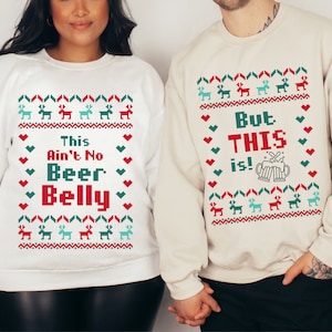 Das ist kein Bier Bauch Schwangerschaft Weihnachten Pullover Paare Weihnachten Pullover Schwangere Paar hässliche Weihnachten Pullover Weihnachten PJ schwanger