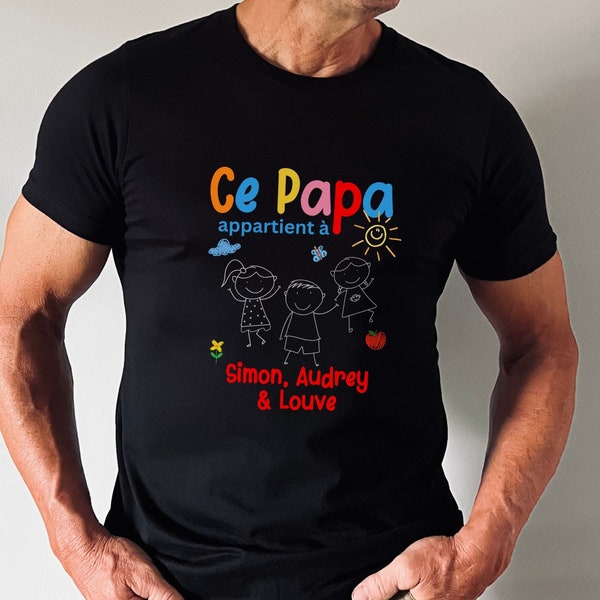Ce papa appartient à Cadeau pour papa anniversaire T shirt personnalisable pour papa Cadeau Fete des Pères Cadeau de Noel papa Mignon