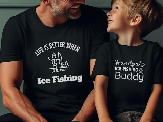 Ice Fishing buddies Matching Grandpa and Grandson shirt Grandfather Baby  Matching Shirt Grandpa and Me IceFishing Grandpa Gift
