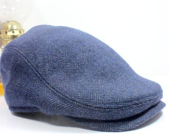 NAVY BLUE Cashmere Driver Flat Cap Men Newsboy Hat Classic Flat Cap Ivy Gatsby Cabbie Driving Hat Hunting Hat Winter Hat