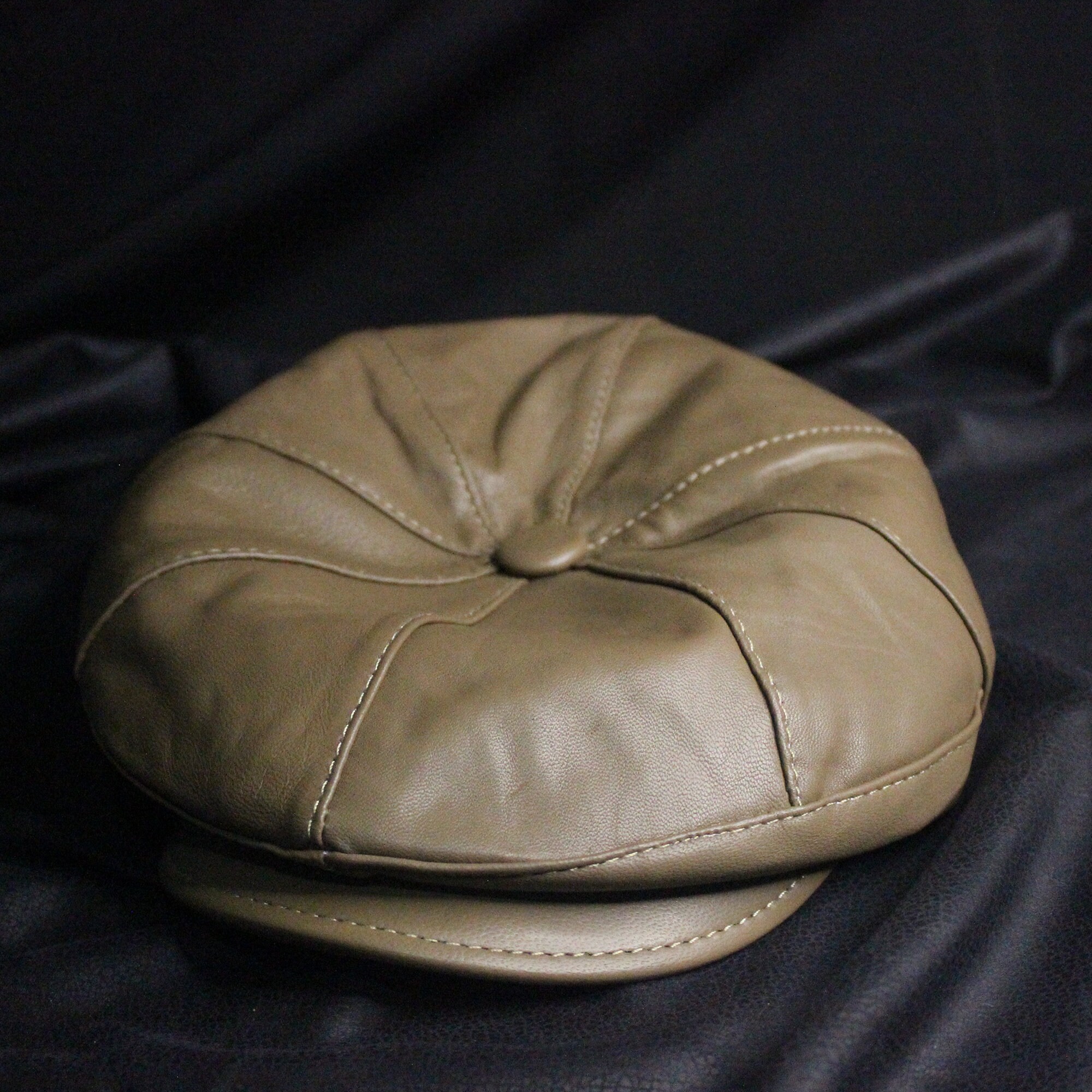 MILKY BROWN 8 Panels Leather Newsboy Cap Peaky Blinders Hat Etsy