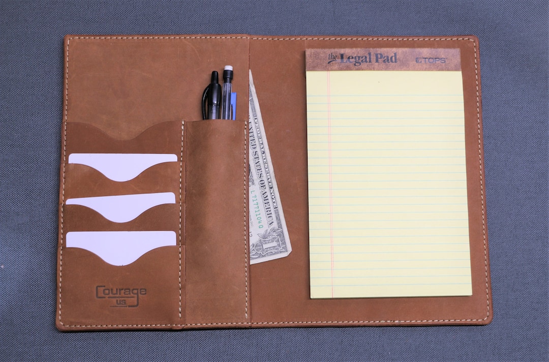 Leather Padfolio Mini Legal Size Etsy