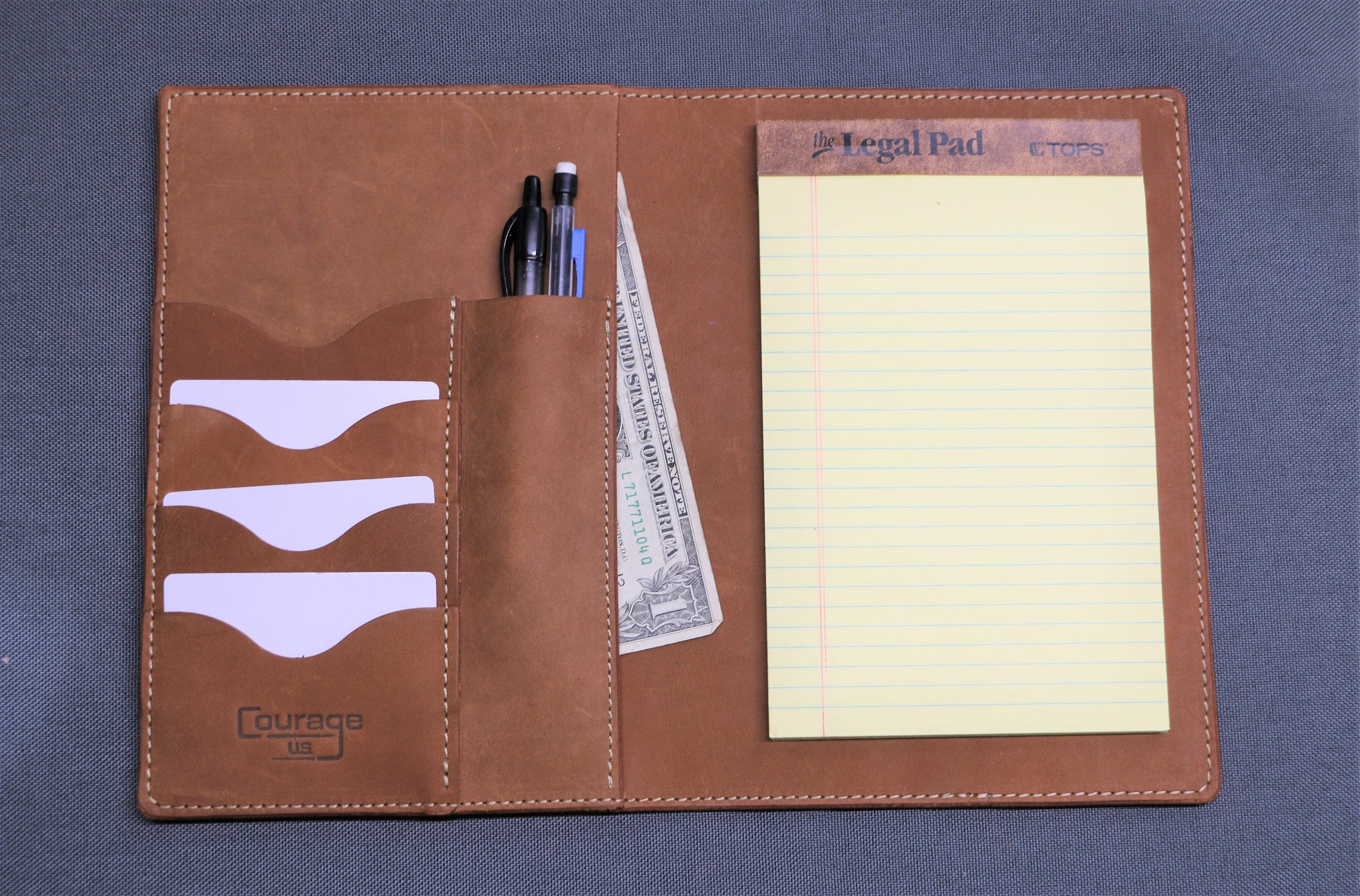 XL LEATHER JOTTER Full Grain Leather Pocket Card Holder 4x6 Index Cards,  Pocket Padfolio, Field Notes Notepad Ideal for Executives 
