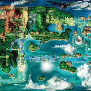 Poster Carte de la région de Pokemon Hoenn