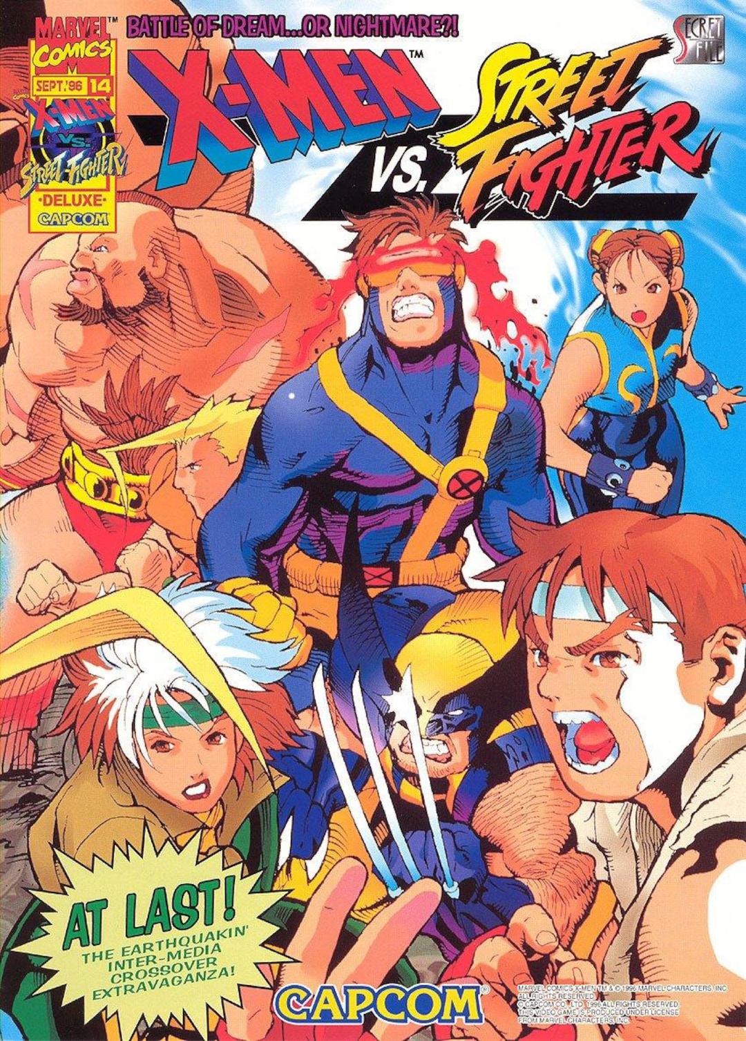 ドリキャス版　マーベルvsストリートファイター　ポスター Yahoo!オークション - MARVEL SUPER HEROES VS. STREET FIGHTER