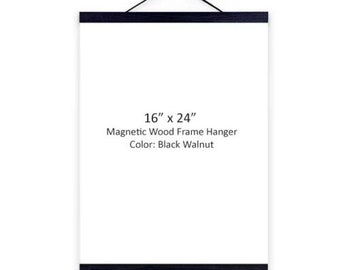 Magnetic Poster Hanger -  16" x 24" Black Walnut