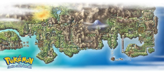 Pokemon Johto map Poster