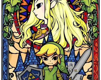 Zelda Stainglass Poster