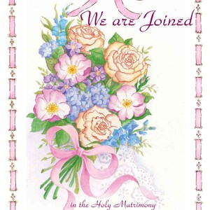 Wedding Invitation Roses and Ribbon