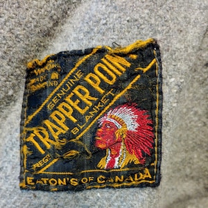 Vintage Trapper Point Wool Blanket: Eaton's of Canada, Made in England
