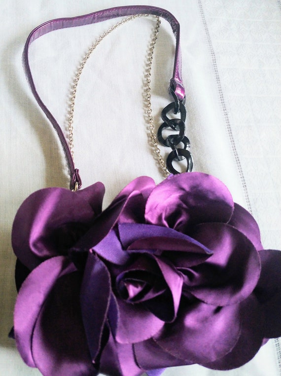Vintage purple fancy satin purse SR Squared by So… - image 7