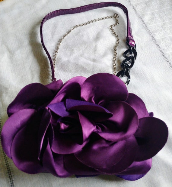 Vintage purple fancy satin purse SR Squared by So… - image 1