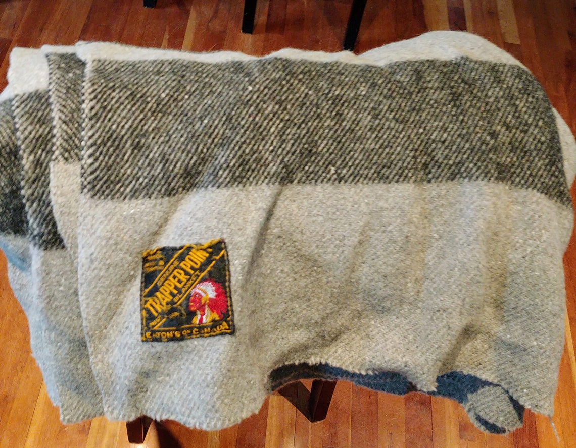 Vintage Trapper Point Eaton's of Canada Wool Blanket Made Etsy
