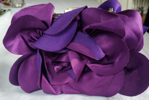 Vintage purple fancy satin purse SR Squared by So… - image 2