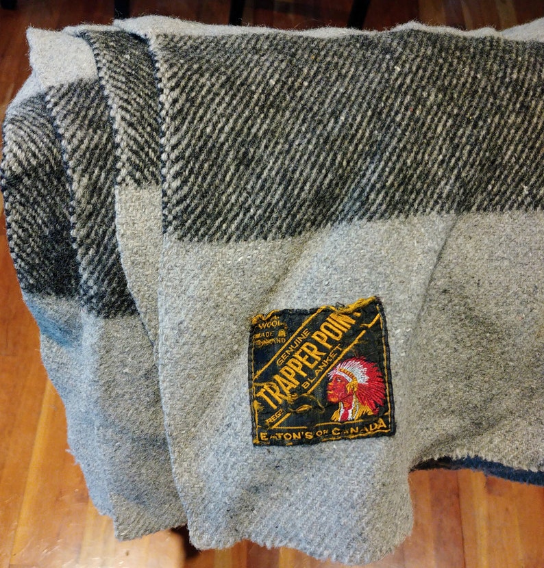 Vintage Trapper Point Eaton's of Canada Wool Blanket Made Etsy