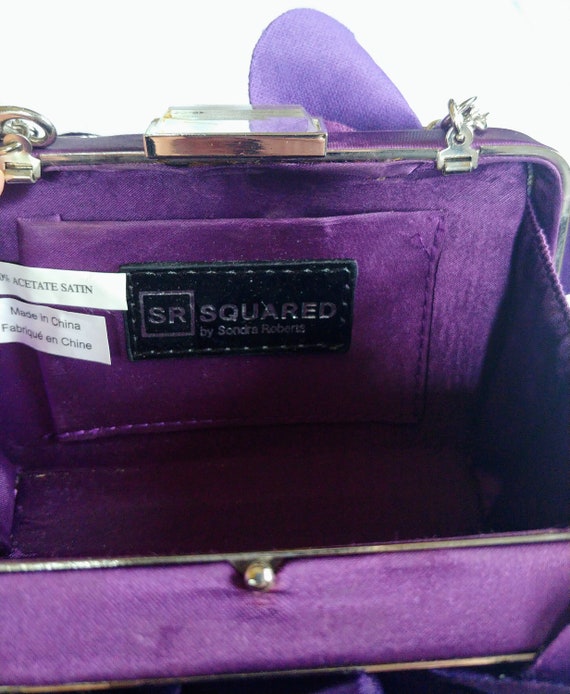 Vintage purple fancy satin purse SR Squared by So… - image 9