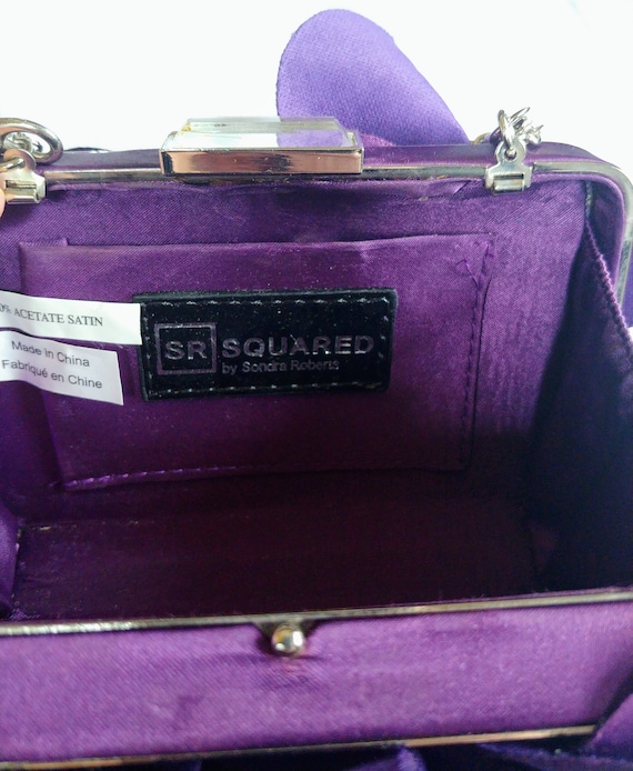 Vintage purple fancy satin purse SR Squared by So… - image 9