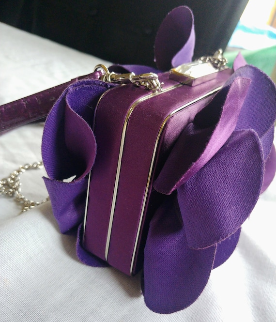 Vintage purple fancy satin purse SR Squared by So… - image 5