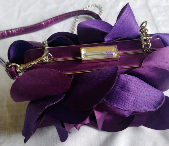 Vintage purple fancy satin purse SR Squared by So… - image 6