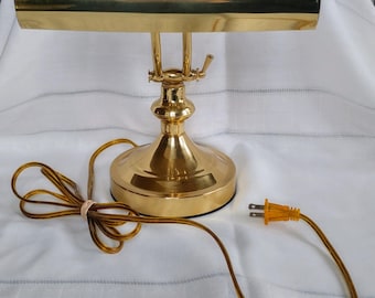 Vintage Brass Banker's Lamp, Adjustable Piano Light