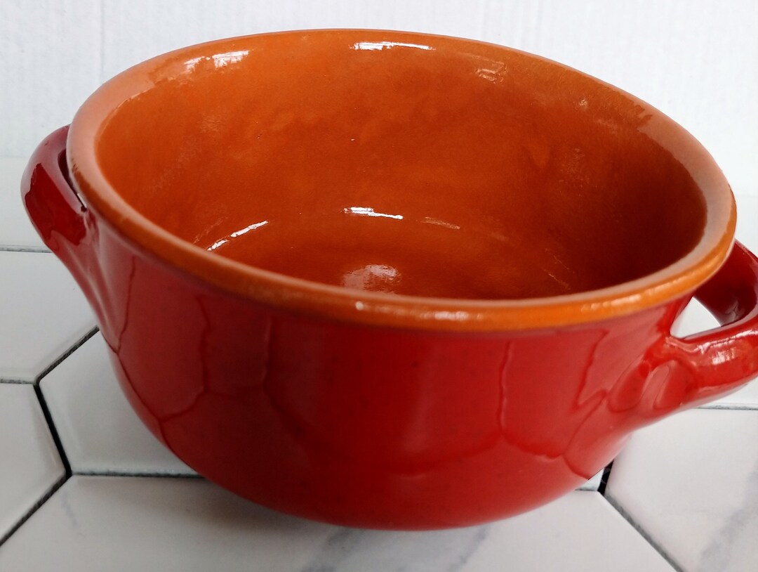 Desilva Serving Bowl With Handles, Made in Italy, Red Terracotta