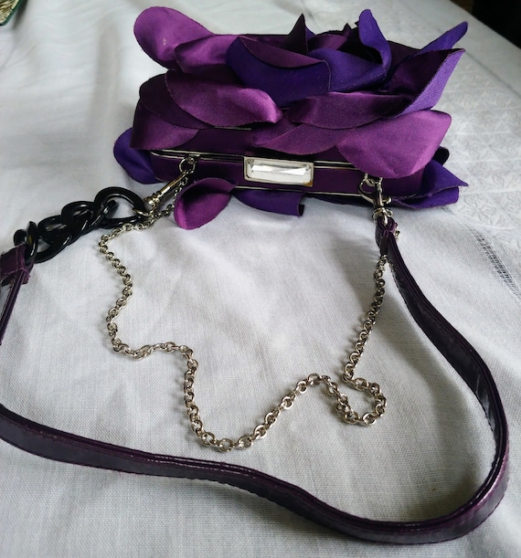 Vintage purple fancy satin purse SR Squared by So… - image 3