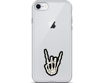 Coque transparente « Rock Hand » squelette pour iPhone®