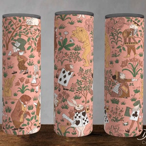Alice in Wonderland Vintage Collage Tumbler Template | Sublimation for 20oz Skinny Tumbler
