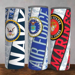 Military Bundle | Armed  Forces Sublimation for 20oz Skinny Tumblers | DIGITAL DOWNLOAD PNG