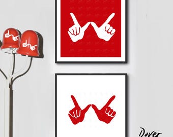 UW Madison Poster: Wisconsin Dubs Up Sign Art (Digital Download)