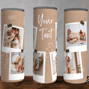 Photo Collage 20oz Tumbler Template: Add Your Own Text (Digital Download)