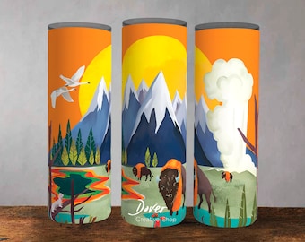 Bison Tumbler Wrap: National Parks, Camping Design (Digital Download)