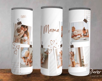 Mama Photo Tumbler Template: 20oz Skinny Tumbler Wrap (Digital Download PNG)