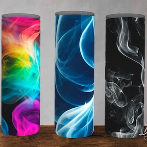 Seamless Smoke Tumbler PNG Wrap Bundle | Blue Smoke, Multicolor Smoke Template | Sublimation for 20oz Straight Skinny Tumbler
