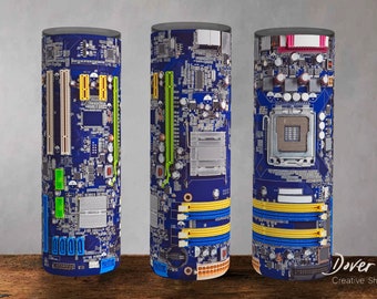 Motherboard Tumbler Wrap: Computer Science Sublimation (20oz Skinny Tumbler)(PNG Digital Download)