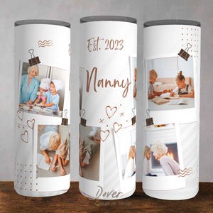 Nanny Photo Tumbler Template| Grandmother Photo Tumbler Wrap | Sublimation for 20oz Skinny, Straight & Tapered Tumblers | Neutral, PNG