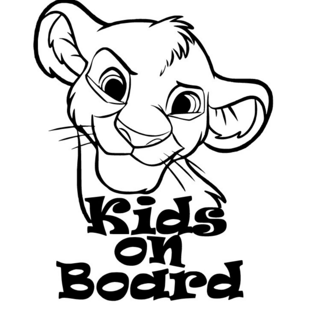 Kids on Board Lion King Sticker Decal Autocollant Etsy