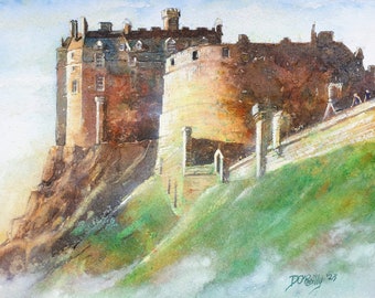 Edinburgh Castle, Edinburgh, Scotland, UK, Original Watercolour Painting or fine art Giclee print