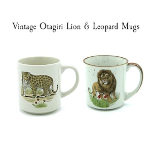 Wild Animal Coffee Mug Set, Safari Lover Gift, Big Cat Kitchen Decor, African Wildlife Mugs, Lion and Leopard Cups, Rustic Cabin Style