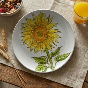 Vintage Yellow Flower Plate - Etsy