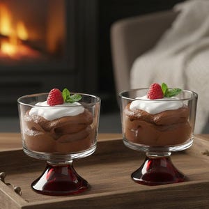 Mini bols à bagatelle rouge rubis présent Anchor Hocking, lot de 2, verres à dessert avec rendez-vous, bols sur pied, cadeau de verrerie de vacances vintage