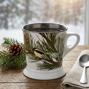 Chickadee Bird Coffee Mug by C R Gibson | Birdwatcher Gift |  Maine State Tea Cup | Gift For Coffee Lover or Birder Enthusiast Twitcher