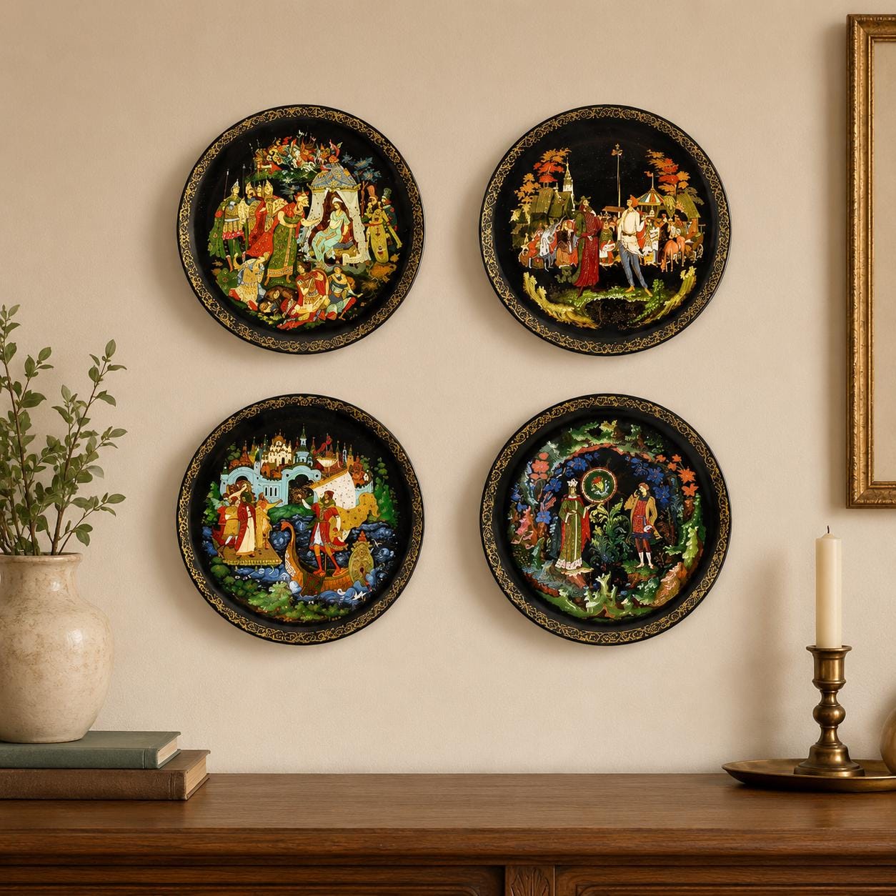Russian Legends Collector Plate, Vintage Russian Folklore Art